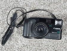 Canon Sure Shot Mega Zoom 76 Point  Shoot 35mm Film Camera Tested Works Black