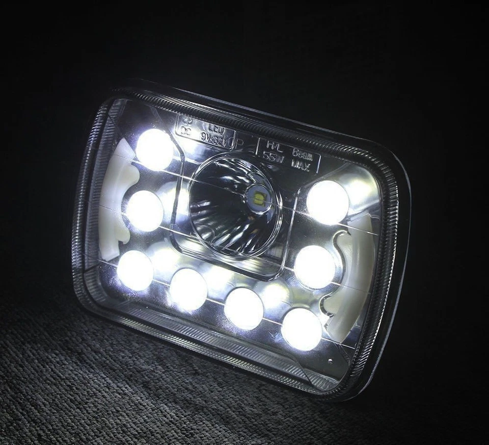 Conjunto de faros LED 2-5x7 7x6 pulgadas 55W haz sellado alto/bajo reemplazo H6014... Foto 2 de 4