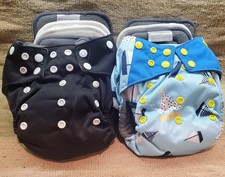 3 mo To 2 Year Adjustable Reusable Cloth Diaper Set 2 Cover 4 inserts Canadian