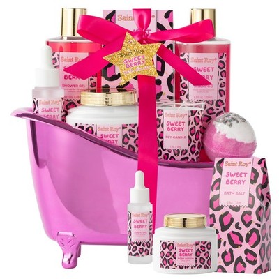 Spa Gift Basket 8Pcs Luxury Set Shower Gel, Body Lotion, Bath Bomb - Relaxation