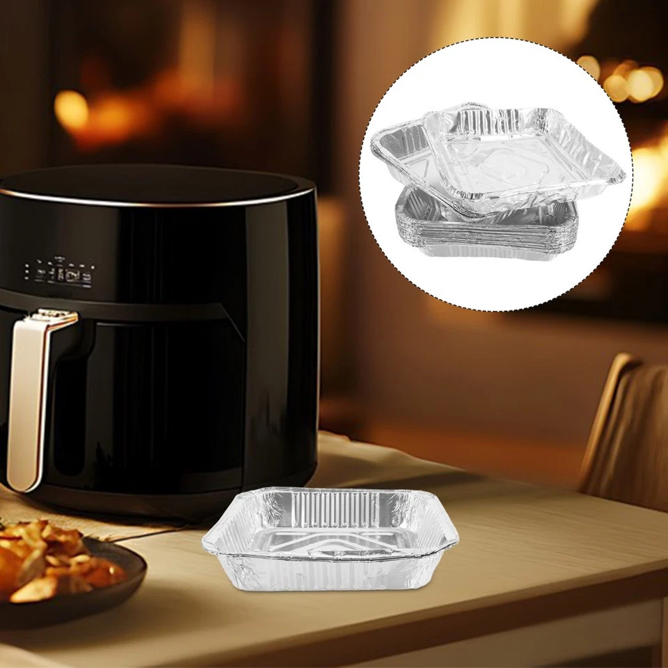 30pcs Disposable Aluminum Foil Baking Pans Bakeware Square Baking Pans Baking