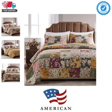 Greenland Home Antique Chic 100 Cotton Authentic Patchwork Quilt Set, Twin/T...