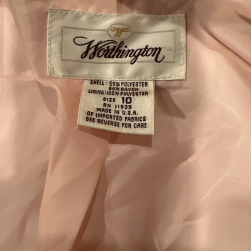 Worthington Vintage Pink Light Tweed Jacket & Skirt Suit Set Sz 10 - Picture 3 of 6
