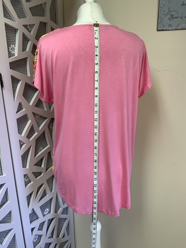 Ladies Top Size 10 Floral Print Pink Ditsy Short Sleeve - Picture 7 of 8