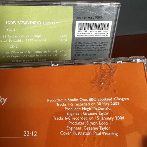 Lot: 3 Igor Stravinsky CD Pulcinella Complete Ballet The Song of the Nightingale - Picture 9 of 12