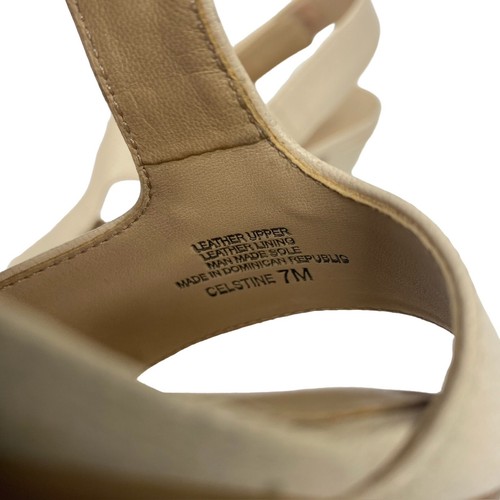 Nurture Celstine Womens Heeled Leather Sandal Beige Size 7M - Picture 7 of 7