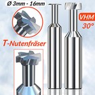 VHM Schaftfräser T-Nutfräser Schlitzfräser CNC Fräswerkzeuge Ø 3/4/6/8 bis 16mm