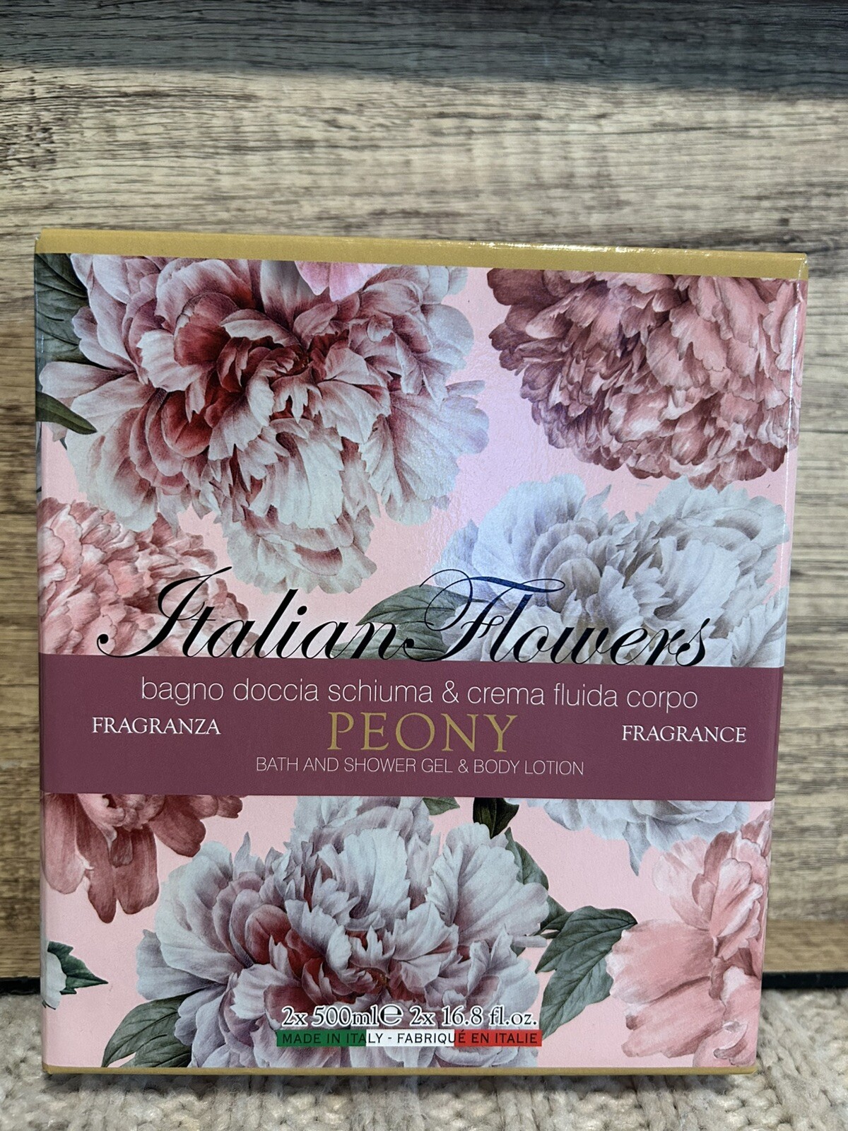 Rudy Profumi Italian Flowers Peony Bath&Shower Gel&Body Lotion 16.8oz Each NEW