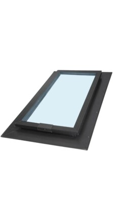 Sun-Tek Skylight Clear Tempered Glass 14-1/2'' X 46-1/2'' W/Fixed Flashing Bronze