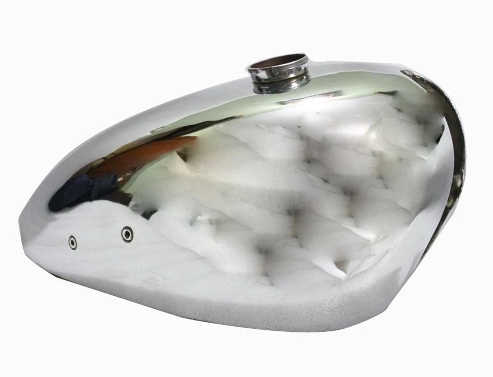 Tanque de combustible de gasolina Matchless Ajs Amc Twin Cylinder modelos G9 G12 acero cromo S2u Foto 4 de 4