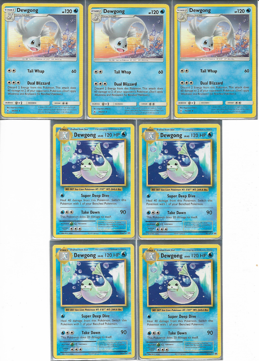 POKEMON 7 CARD RARE DEWGONG LOT