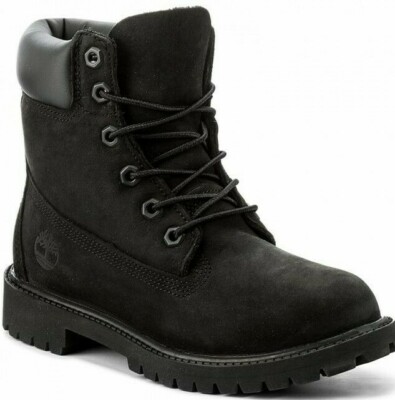 Timberland Junior 6-Inch Premium Waterproof Boot Black Nubuck
