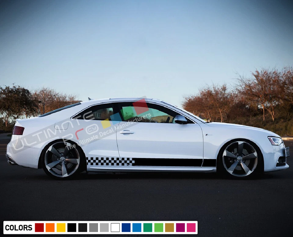 Kit de carrocería a rayas laterales de vinilo calcomanía adhesiva para alerón labial Audi A5 Sport s line rs Foto 3 de 4