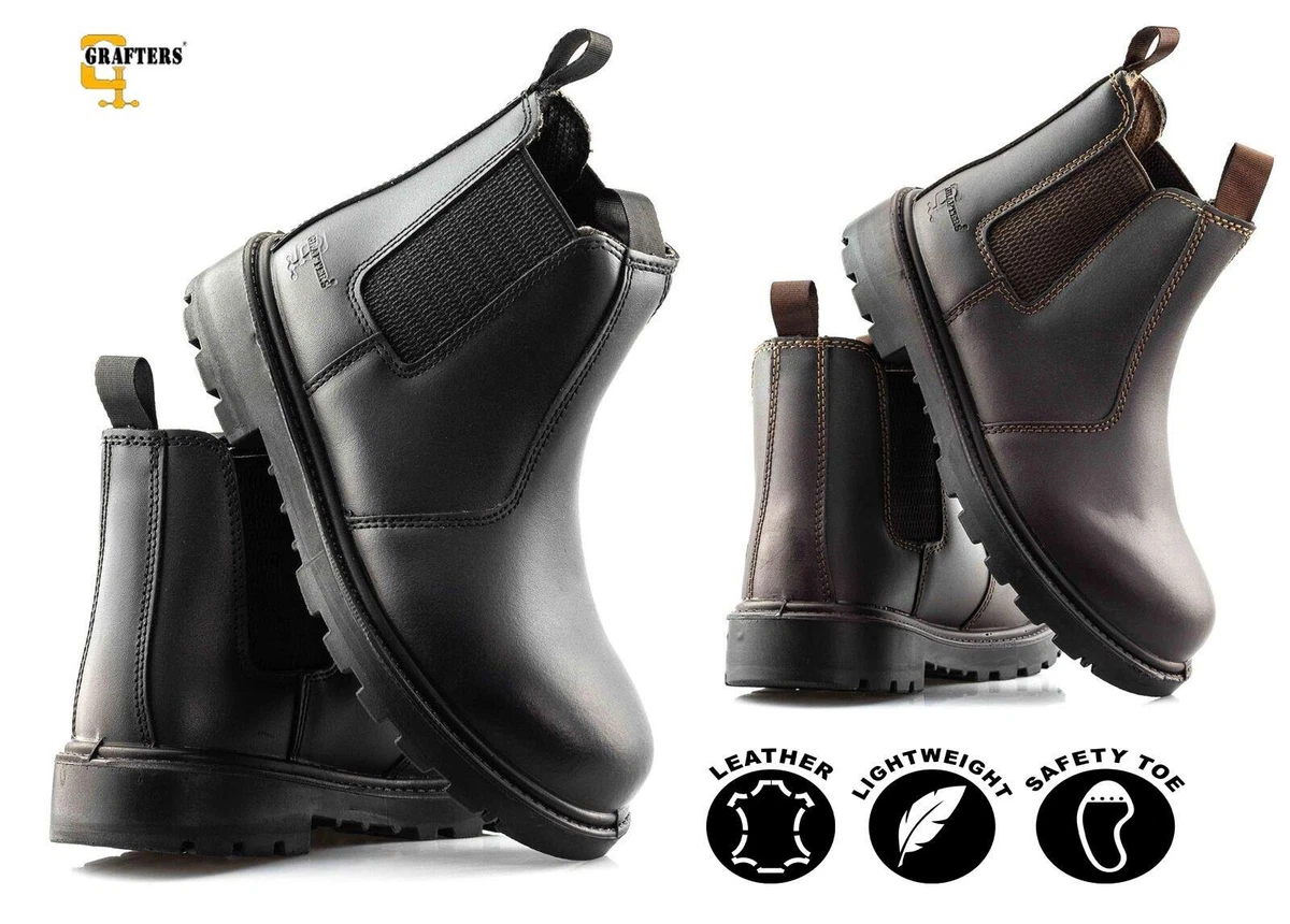 Mens slip on clearance ankle work boots