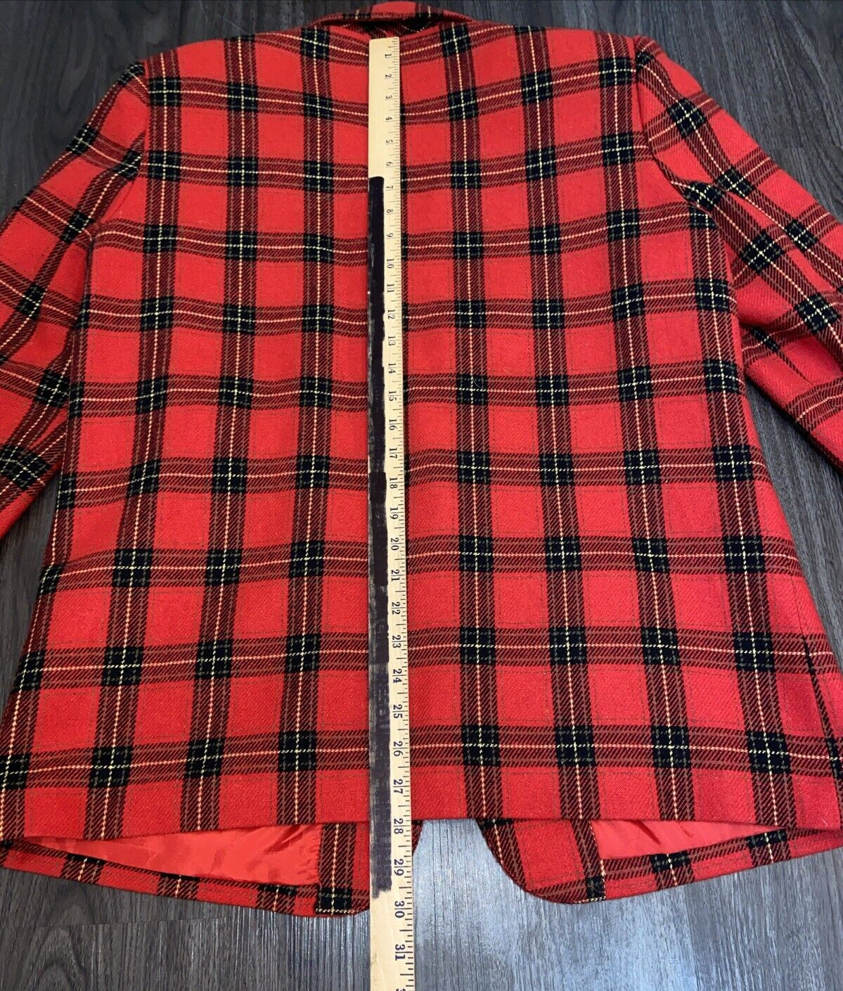 Vintage Prophecy Sag Harbor 90s Plaid Red Black Oversize Blazer Size 14 L/XL image 9