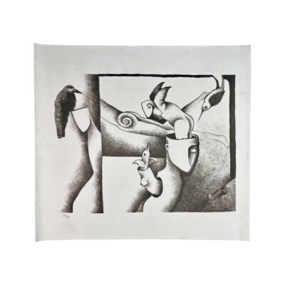 JUAN VICENTE RODRIGUEZ BONACHEA. Engraved. Lithography /cardboard. Cuban Art