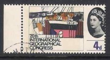 GB 1964 sg652p Geographical 4d Phosphor Misperf Perforation Error Used A865