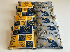 BEAN BAG TOSS GAME CORNHOLE BAGS WEST VIRGINIA MOUNTAINEERS SET OF 8 WVU