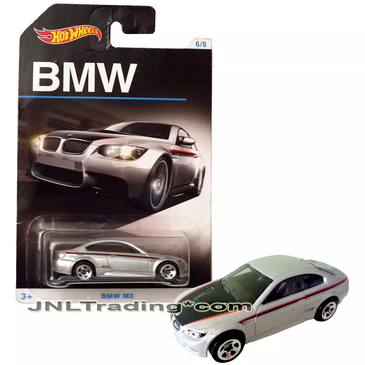 Year 2015 Hot Wheels BMW Series 1:64 Die Cast Car Set 6/8 - Silver Coupe BMW  M3