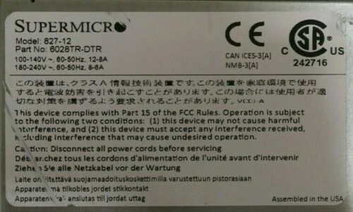 Supermicro SuperServer 6028TR-DTR 2-Node Server X10DRT-H CTO v3 v4 0P 0MEM - Image 3 of 4