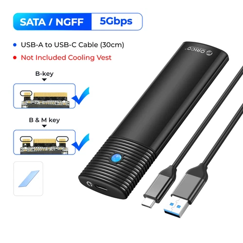 ORICO USB3.2 10Gbps To M.2 NVMe SATA SSD External Enclosure Storage Case USB-C - Picture 18 of 21