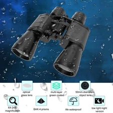 180x100 Waterproof Binoculars Telescope Night Vision Hiking Zoom Scope Outdoor