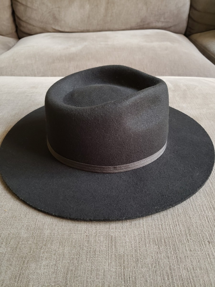 Lack Of Color Black Wide-Brim Fedora with Subtle Branded Trim Noir Rancher - Wool Felt Fedora Hat (Black) | Lack of Color [US] main image 3