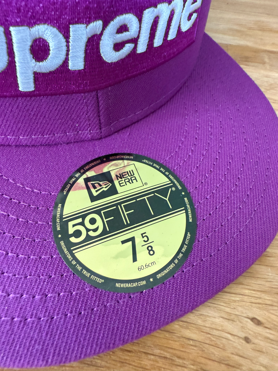Supreme Championship Box Logo New Era® 59Fifty Purple Hat Cap 7 5
