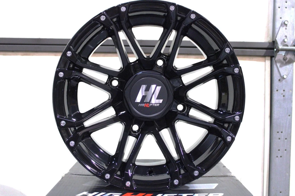 KAWASAKI MULE 3010 14" HL3 NEGRO ALUMINIO ATV RUEDAS COMPLETO (JUEGO 4) KAW11K Foto 3 de 3