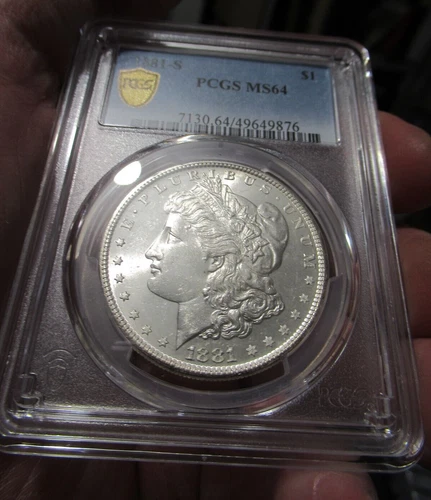 1881-S Silver Morgan Dollar, UNC., High Grade, $1, PCGS MS64