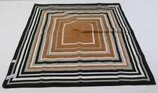 JAQUEY PIAGET LADIES SILK SCARF PURPLE, GOLD & WHITE GEOMETRIC DESIGN 27" X 27"