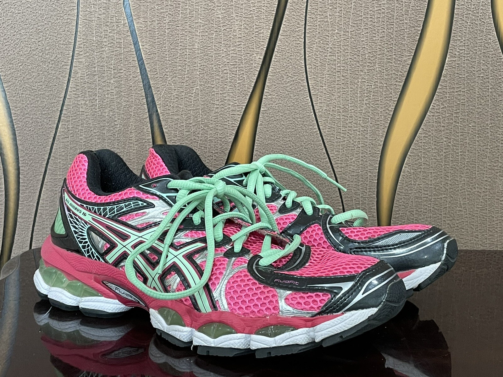 ASICS Gel Nimbus 16 Pink Green Athletic Running Size: 8 (T485N) A20 # A60 |  eBay