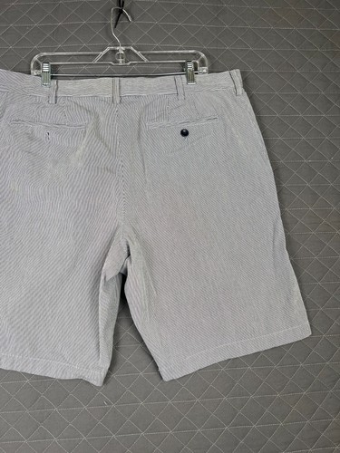 Banana Republic Chino Shorts Men's Size 38 Grey Stripped Cotton Preppy - Picture 8 of 18