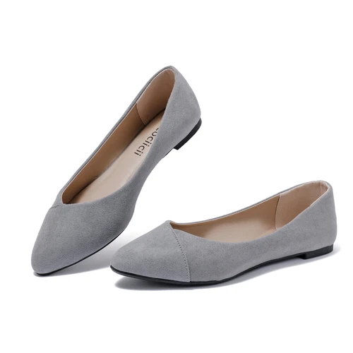 Damen-Ballerinas klassische runde Zehenpartie Anzugschuhe lässig bequem - Bild 14 von 32