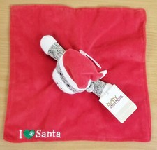 Baby Starters I Love Santa Sock Monkey Lovey Security Blanket Rattle Silk Bottom