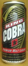 KING COBRA MALT LIQUOR 16oz Beer CAN w/ small SNAKE Budweiser, MISSOURI gd.1/1+