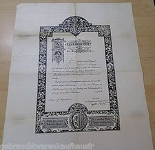 Teacher Seminar Certificate from 1912 in A2 Format for Boys Handmade from Leipzig