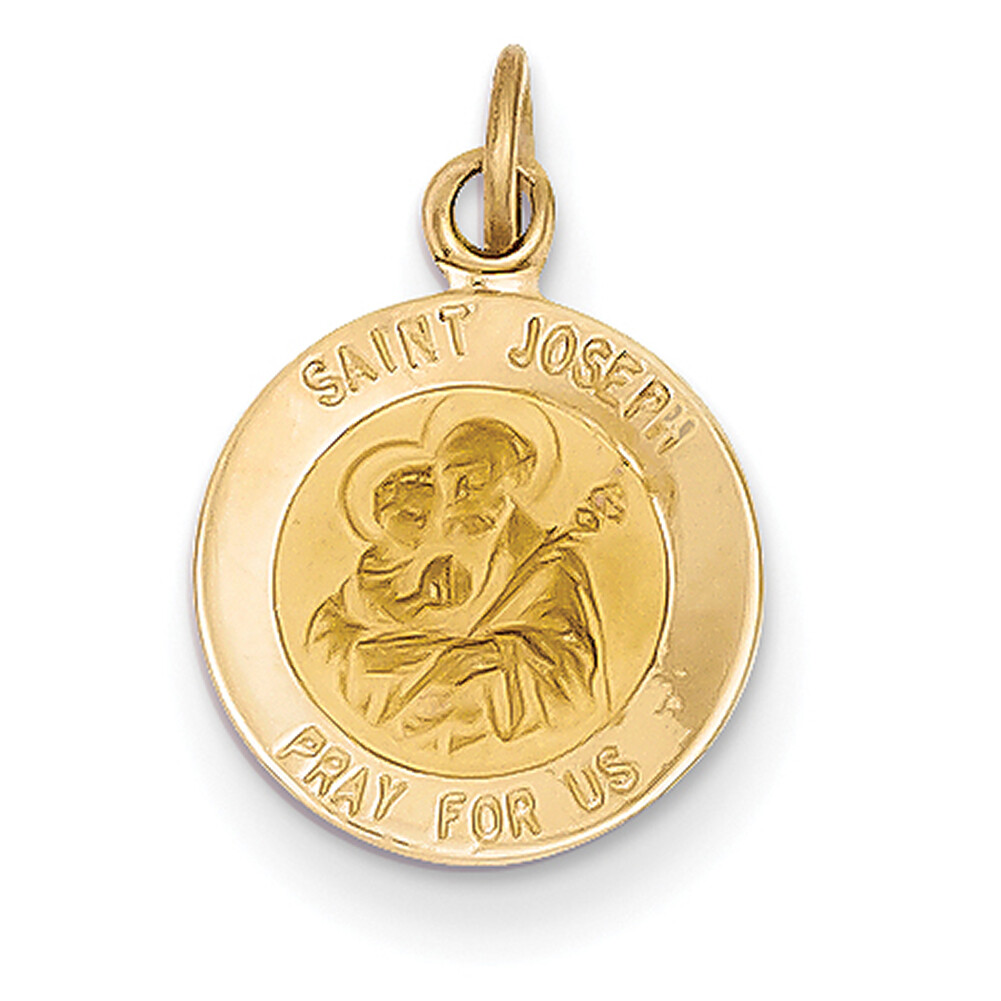 14k Yellow Gold Saint Joseph Medal Charm XAC223 | eBay