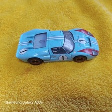 AFX TOMY MEGA G 1966 FORD GT40  1 LE MANS KEN MILES SLOT CAR Little Chip Wing