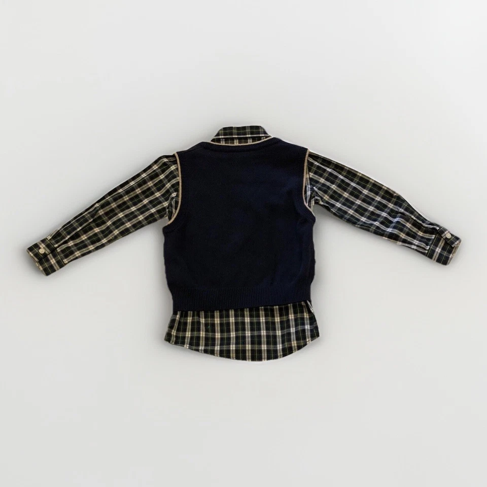 George 男孩 3 件套套装 - 5 码 - 格子衬衫、背心和裤子套装 — 第 4/4 张图片