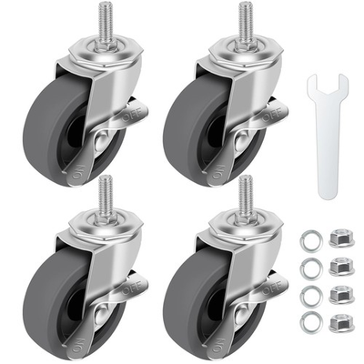 #ad 3 Inch Caster Wheels Threaded Stem Casters Set of 4 Heavy Duty Swivel Wheel $19.99