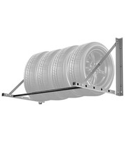 Uimoso Wall-Mounted Adjustable Tire Rack, 32-48" Folding Garage Storage Solution