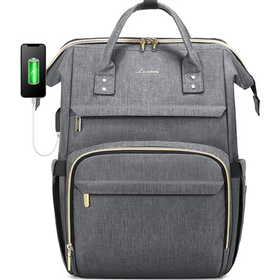 Hochwertiger 15,6 Zoll Laptop Rucksack für Damen,  mit USB-Anschluss