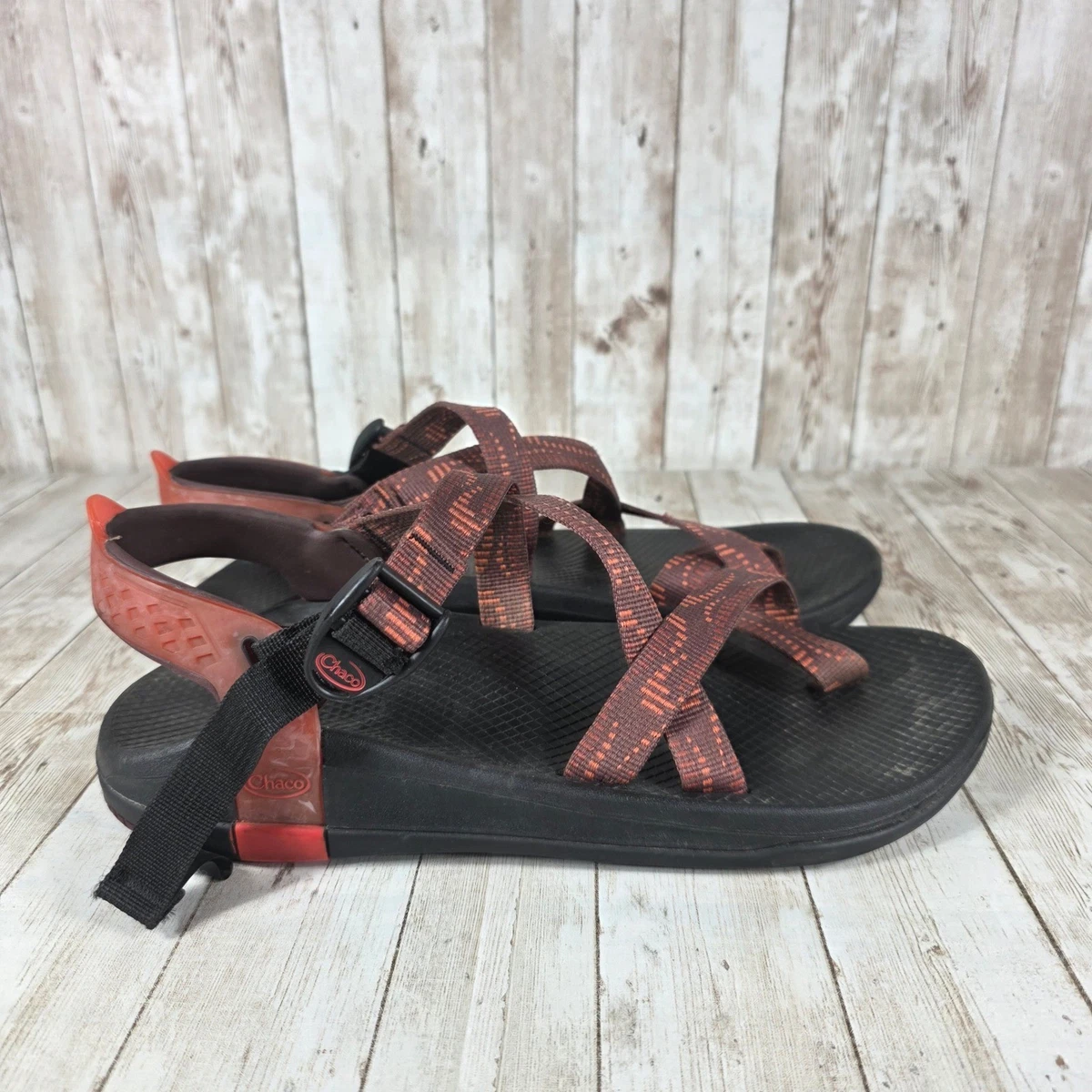Chaco Mens Size 9 Pitch Gray Lowdown Flip-Flops With Orange Straps Chaco M Men main image 2