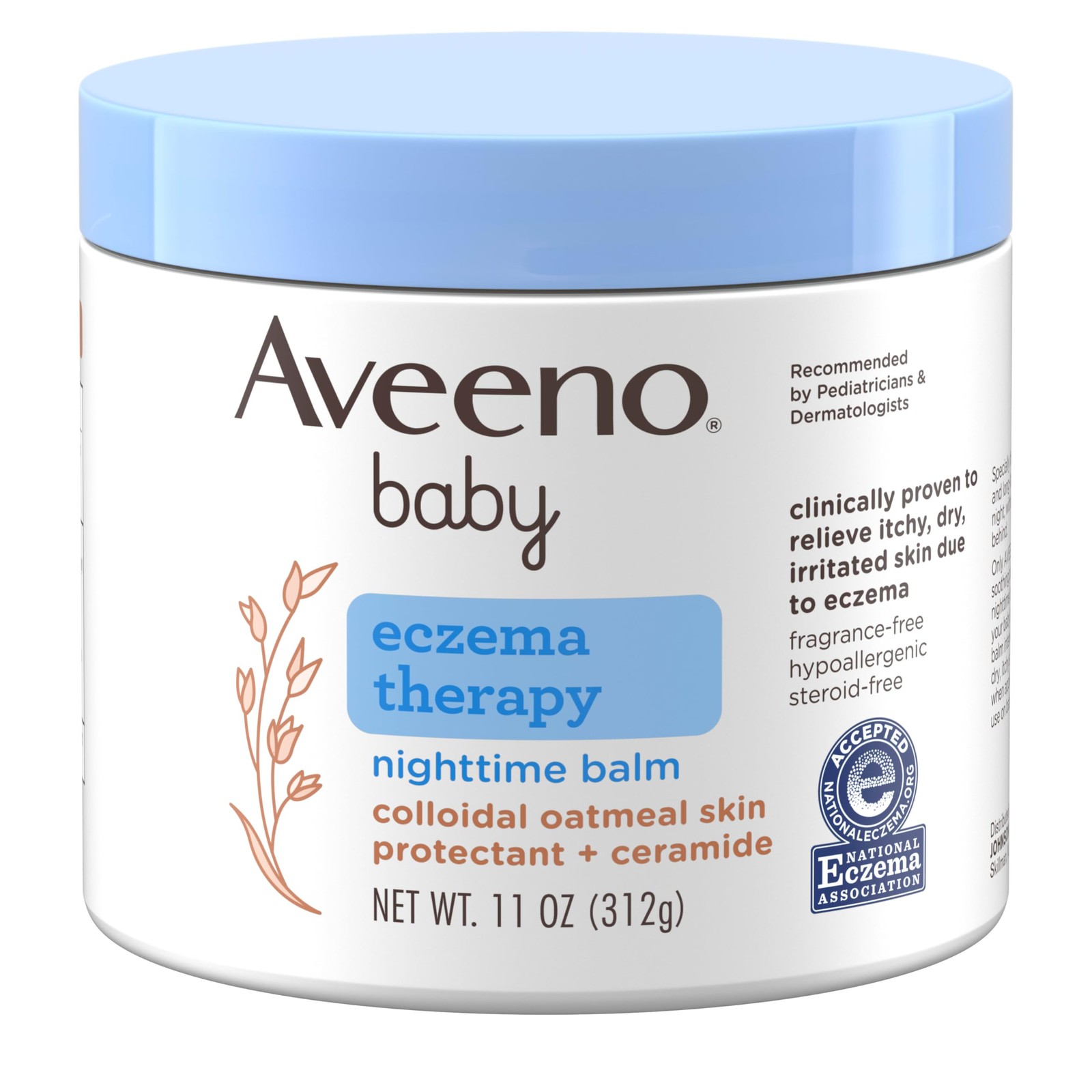 Aveeno Baby Eczema Therapy Nighttime Body Balm, Moisturizing Eczema Treatment,