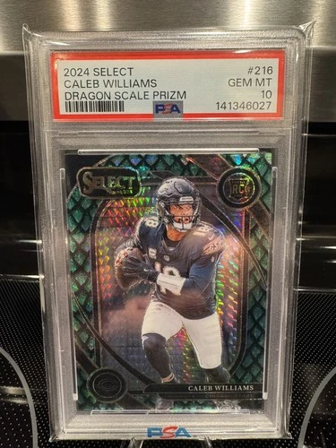 2024 PANINI SELECT DRAGON SCALE PRIZM #216 CALEB WILLIAMS ROOKIE RC /81 PSA 10