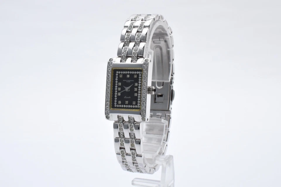 [ MINT ] Valentino NVL-7000-6 Quartz Black Dial Silver Diamonds Women's Watch - Image 3 of 4