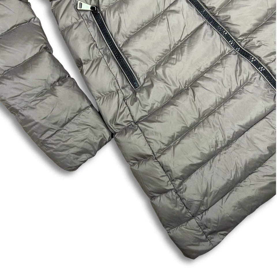 Moncler Down Puffer Talhouet Coat Women’s Size 2 Grey Belted Long Jacket - Image 4 of 4