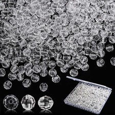 BONNY BOXX 1000pcs 6mm Acrylic Faceted Round Crystal 6MM, Round-Crystal Clear