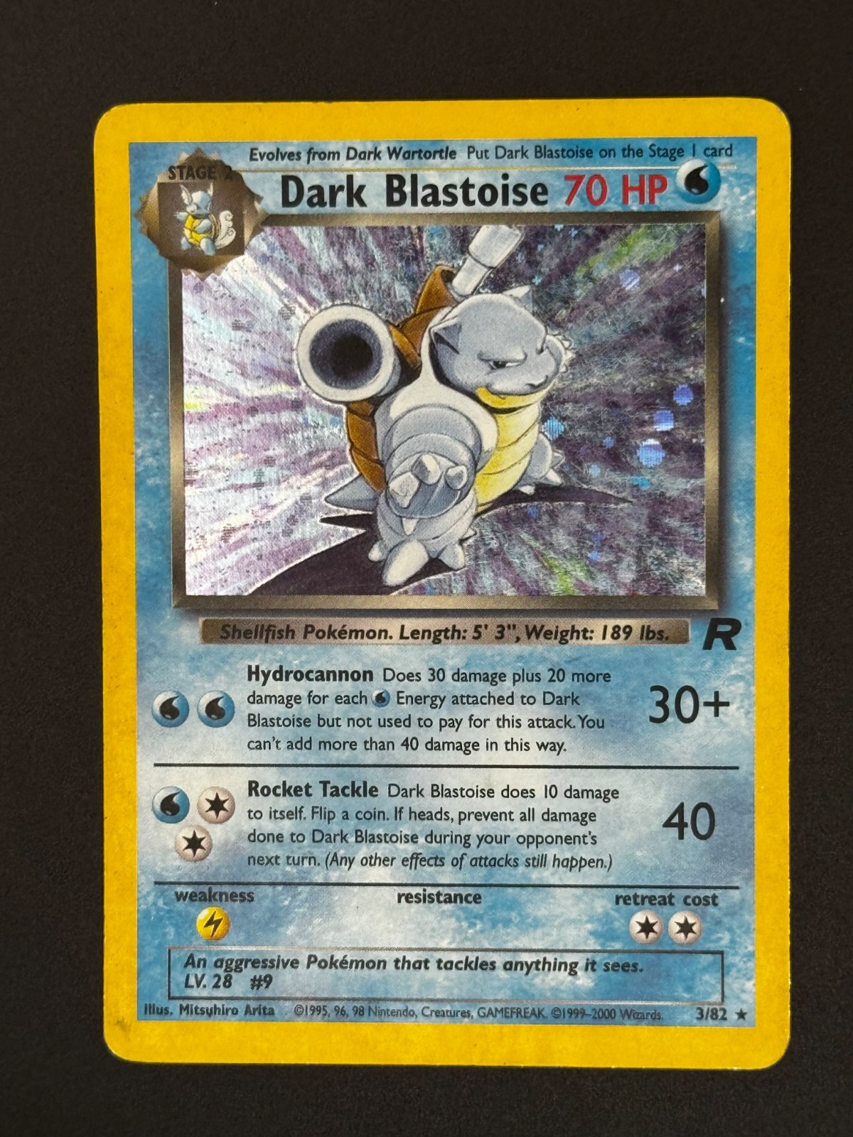 Pokemon TCG: Dark Blastoise - 3/82 Holo Rare Team Rocket Unlimited Holo - HP
